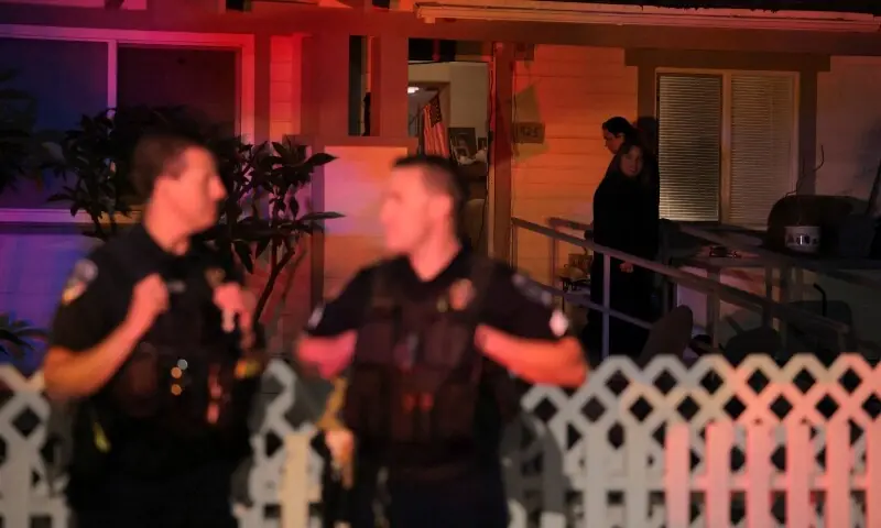 Members of the media gather outside the residence associated with Cole Tomas Allen, the suspect in the shooting incident at the annual White House Correspondents' Association dinner in Washington, DC, in Torrance, California, US, April 25. &mdash; Reuters