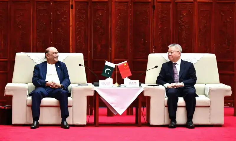 President Asif Ali Zardari, in a meeting with Hunan CCP Secretary Shen Xiaoming on April 26, 2026. &mdash; Photo via X/@PresOfPakistan