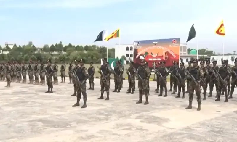 Pakistan Army&rsquo;s Special Services Group and Special Forces from the Sri Lankan Army commence a joint military exercise against terrorism on April 27. &mdash; screengrab via ISPR/YouTube