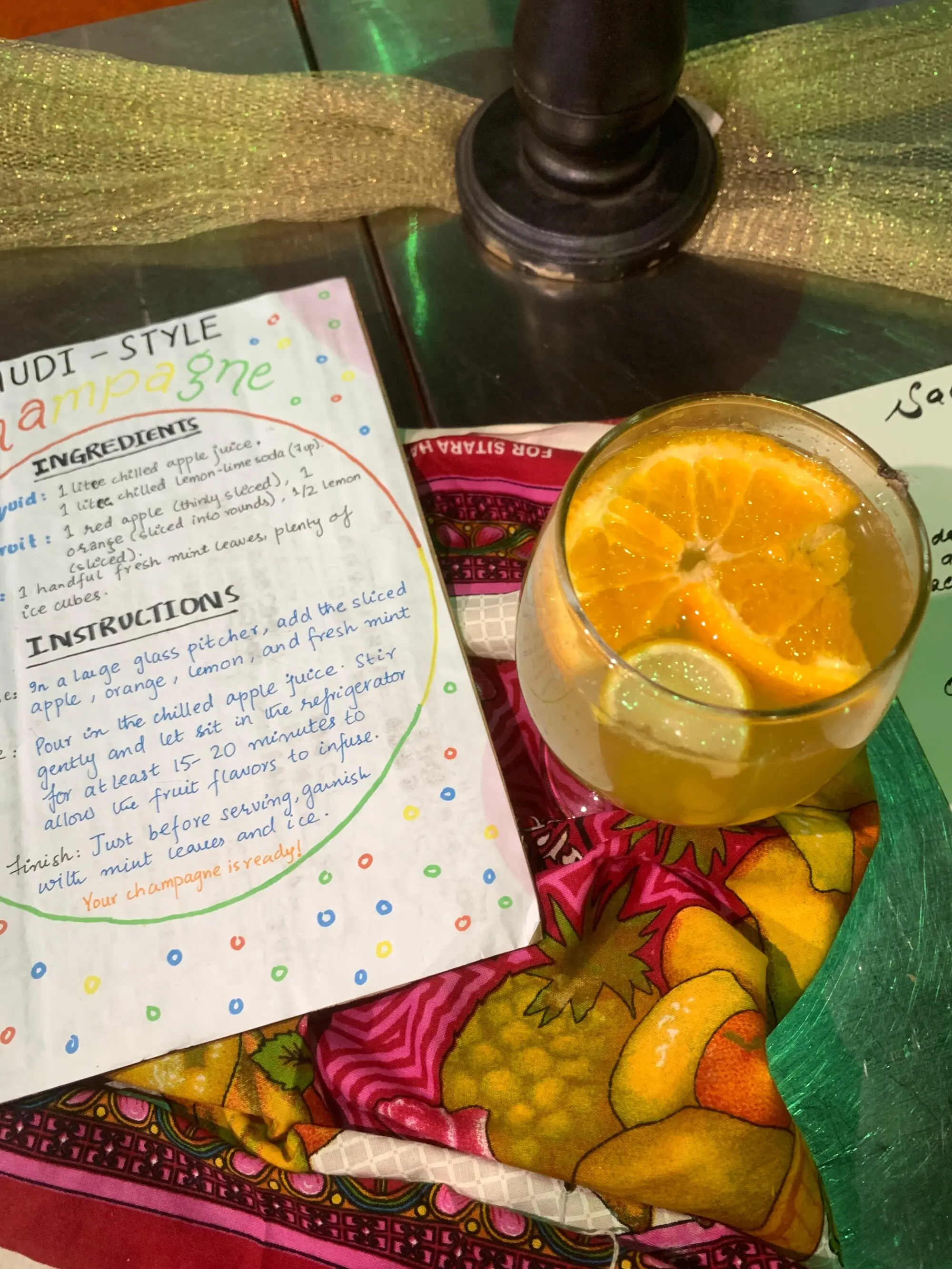 Non-alcoholic champagne with recipe