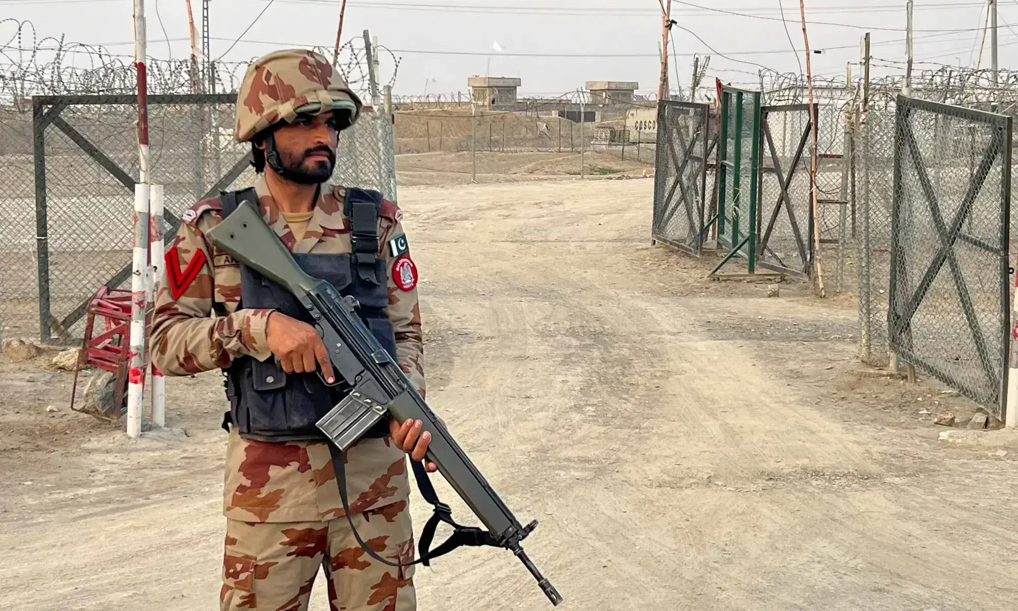An FC soldier stands guard at a deserted entry point at the Friendship Gate, following the exchanges of fire between Pakistan and Afghanistan forces, at the border crossing between the two countries, in Chaman, Pakistan February 27, 2026. &mdash; Reuters/File