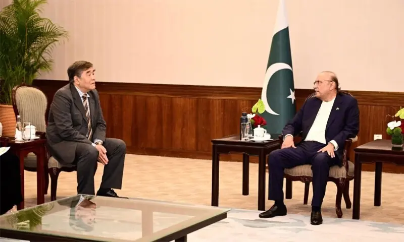 President Zardari held a meeting with the CEO of Hangzhou Jinjiang Group, Wang Jian, in Sanya. &mdash; PID