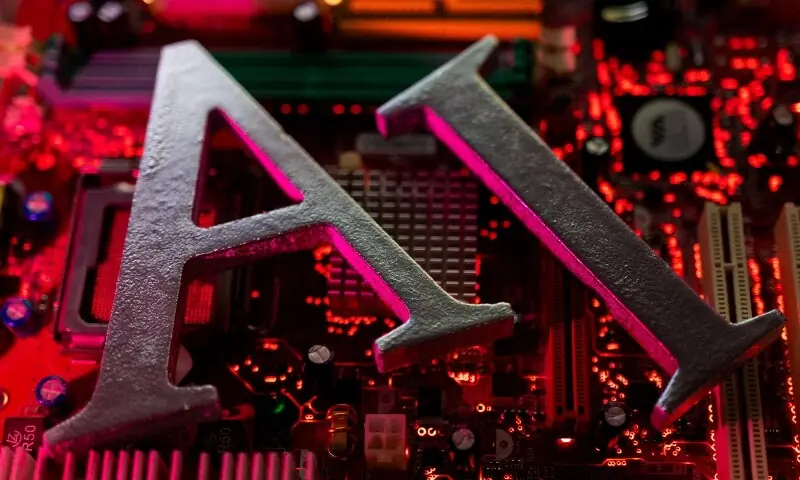 AI (Artificial Intelligence) letters are placed on computer motherboard in this illustration taken, June 23, 2023. &mdash;Reuters/File