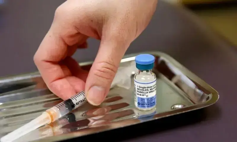 This undated image shows a vial of the measles, mumps, and rubella virus (MMR) vaccine. &mdash;Reuters/File