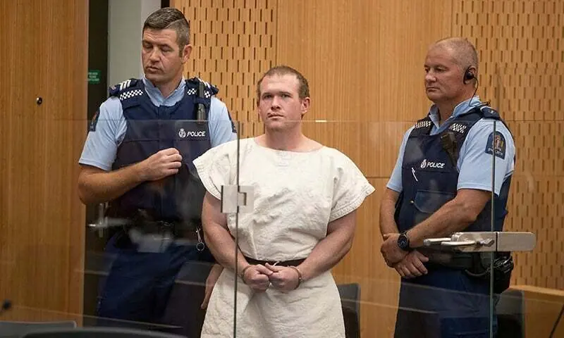 In this picture taken on March 16, 2019, Brenton Tarrant (C), the man convicted of carrying out the Christchurch massacre stands in the dock during his appearance at the Christchurch District Court. &mdash; AFP/ File