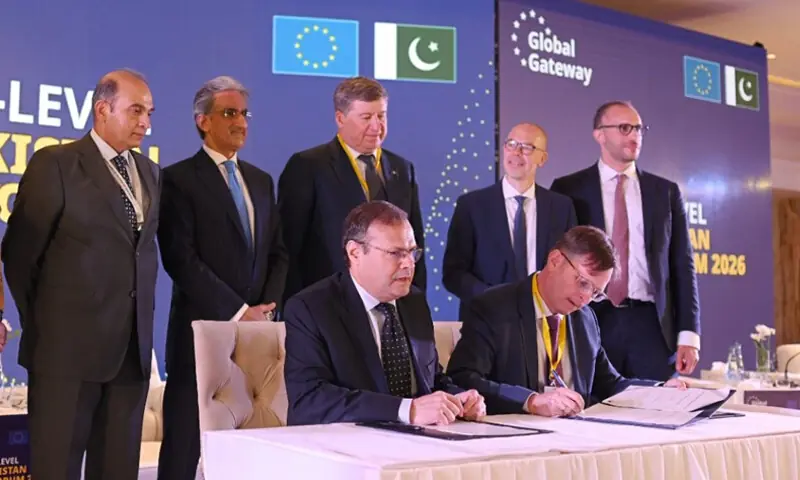 ISLAMABAD: The first two-day EU-Pakistan Business Forum has ended with the signing of pacts for sustainable economic cooperation on Wednesday.—APP ISLAMABAD: The first two-day EU-Pakistan Business Forum has ended with the signing of pacts for sustainable economic cooperation on Wednesday.—APP