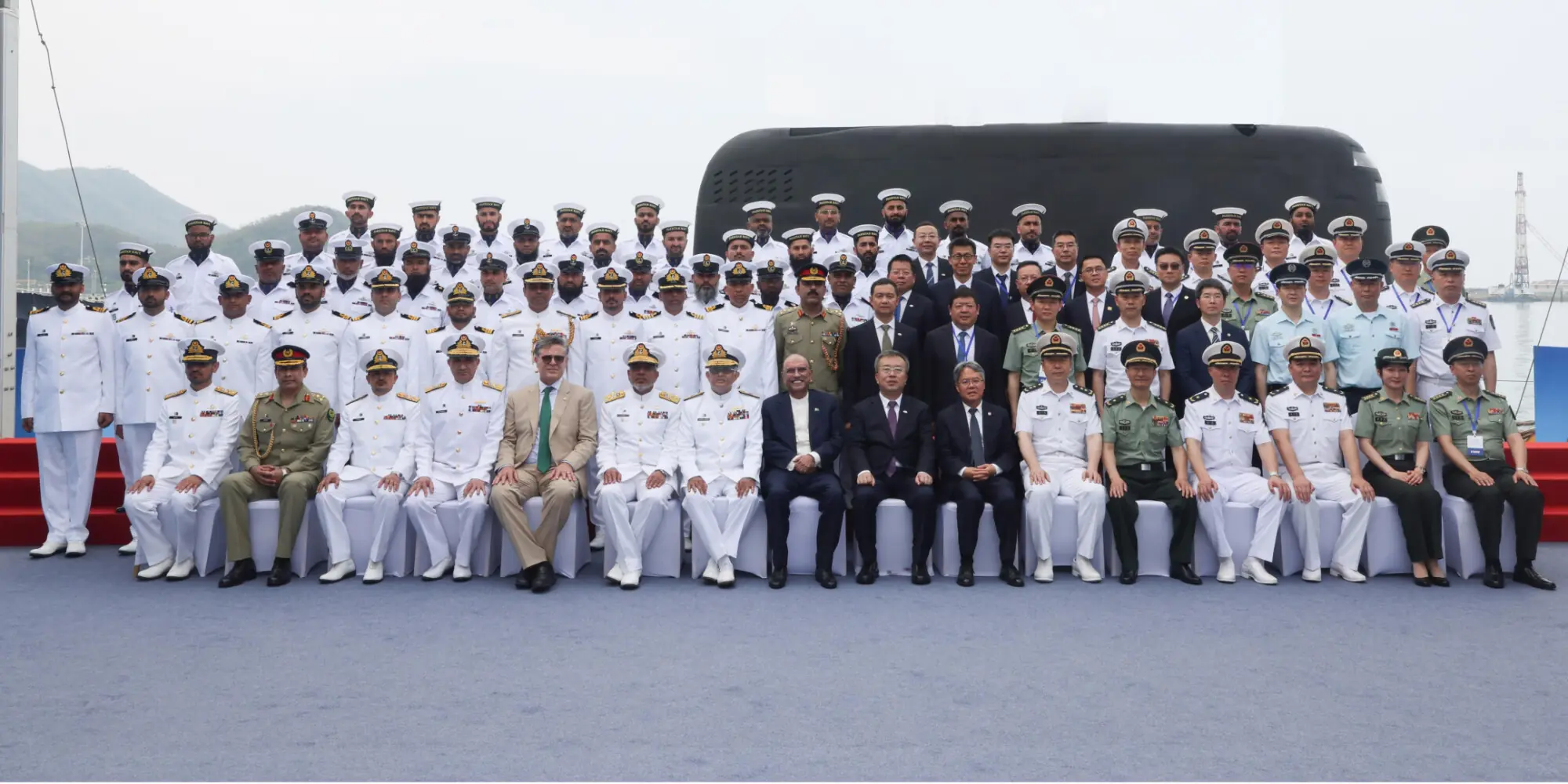 President Asif Ali Zardari and Chief of the Naval Staff Admiral Naveed Ashraf attend the commissioning ceremony of the first Hangor-Class submarine, PNS/M HANGOR in China&rsquo;s Sanya city on April 30, 2026. &mdash; via Pakistan Navy