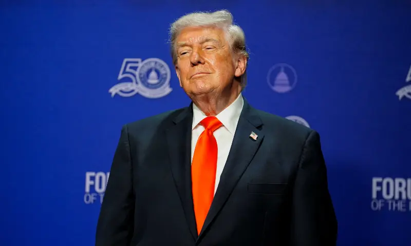 US President Donald Trump attends an event at the Raymond F. Kravis Centre for the Performing Arts in West Palm Beach, Florida, US on May 1, 2026. &mdash; Reuters