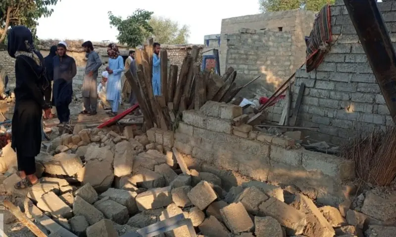 House of police official damaged by IED attack in Shadikhel, Lakki Marwat on Saturday, May 2. &mdash;Photo provided by author