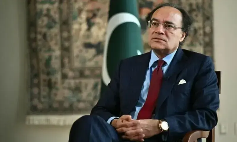 Finance Minister Muhammad Aurangzeb speaks during an interview with AFP at the Embassy of Pakistan in Washington, DC on April 15. &mdash; AFP/File