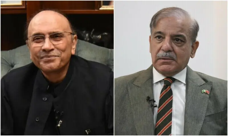 This combination photo shows President Asif Ali Zardari (L) and Prime Minister Shehbaz Sharif (R). &mdash; PID/Anadolu Agency/file