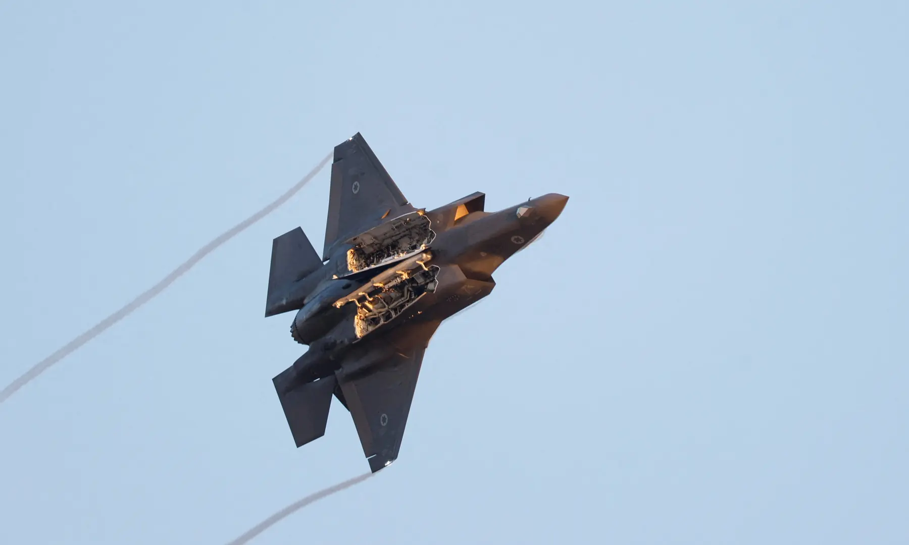 An F-35 fighter jet flies with weapon bay doors open during a graduation ceremony for Israeli Air Force pilots at Hatzerim Airbase, in southern Israel on June 29, 2023. &mdash; Reuters/ File