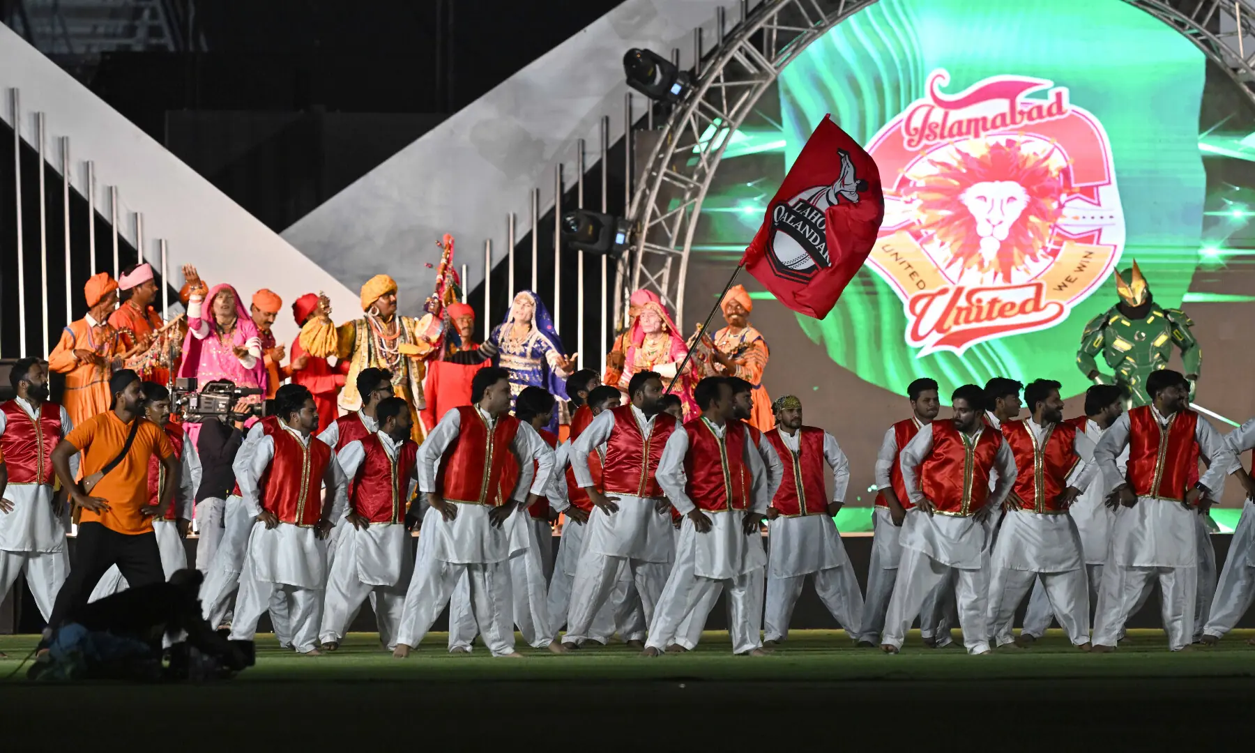 Dancing groups representing different franchises perform at the closing ceremony of the HBL PSL 11  on May 3, 2026. &mdash; White Star