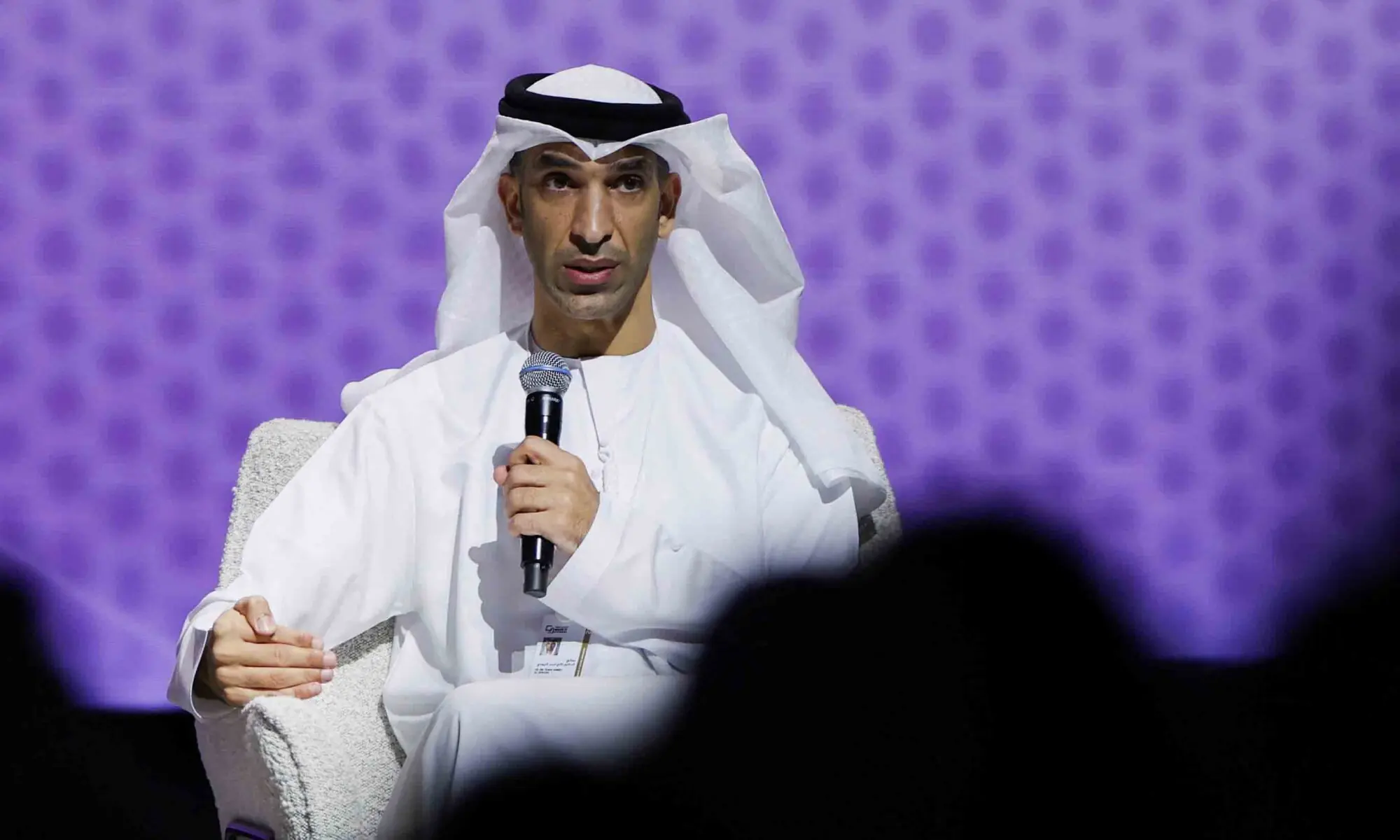UAE Minister of Foreign Trade, Thani Al Zeyoudi delivers a speech during the opening ceremony of Make it in the Emirates (MIITE) conference, in Abu Dhabi, United Arab Emirates, May 4, 2026. &mdash; Reuters