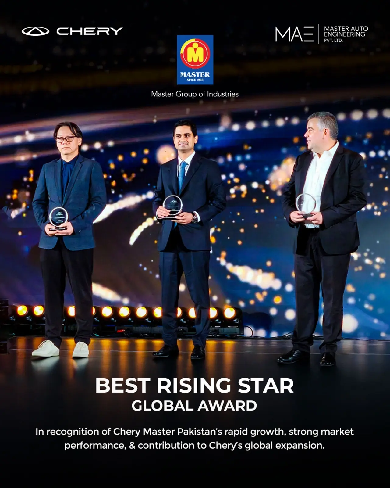 Chery Master Pakistan wins Best Rising Star Global Award at Chery Global Conference 2026