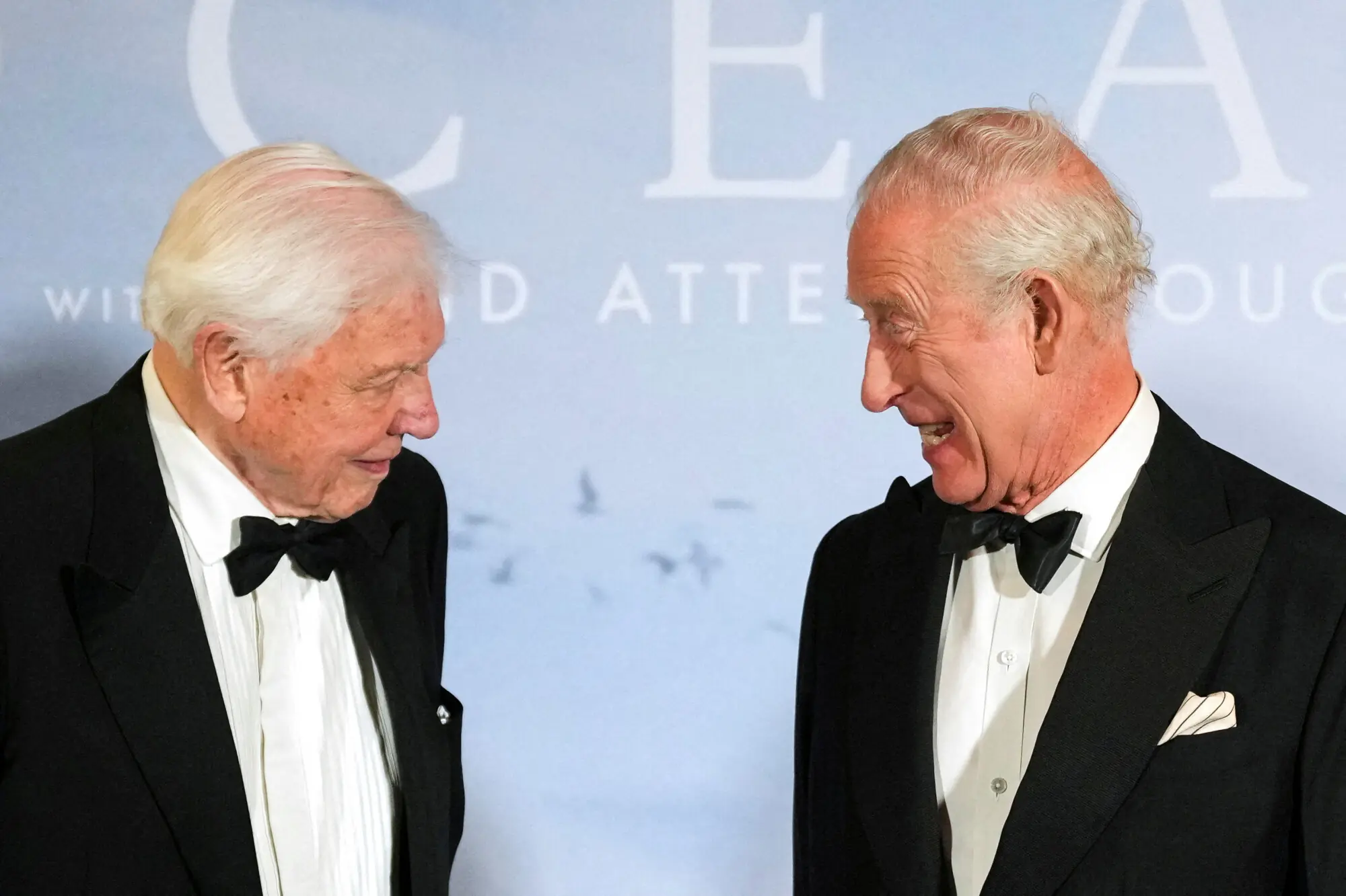 Attenborough seen with Britain&rsquo;s King Charles.