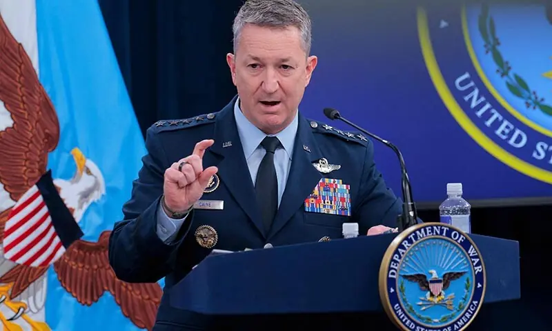 US Chairman of the Joint Chiefs of Staff Gen Dan Caine addresses reporters at the Pentagon on May 5, 2026. &mdash; AFP