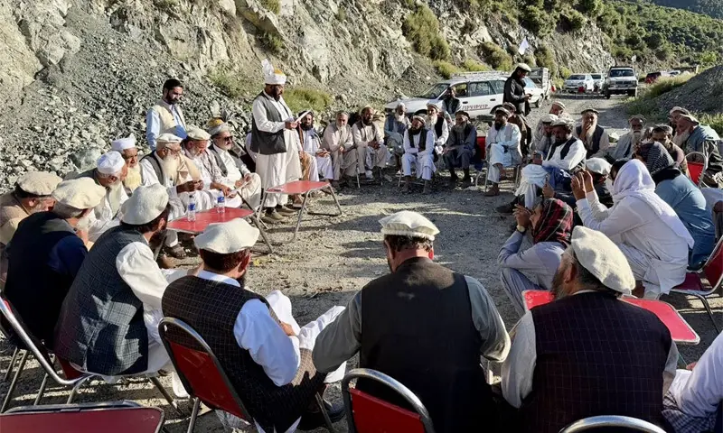 A jirga of elders being held in Bajaur district. &mdash; Dawn