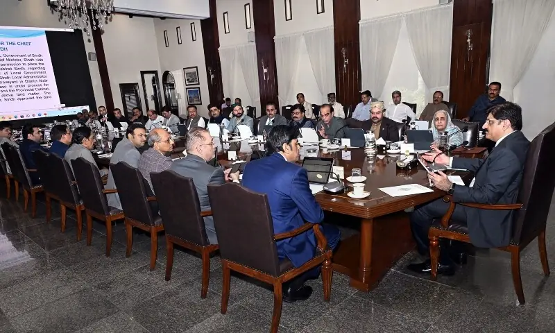 Sindh Chief Minister Murad Ali Shah chairs a cabinet meeting at CM House in Karachi on May 5, 2026. &mdash;SindhCMHouse/X