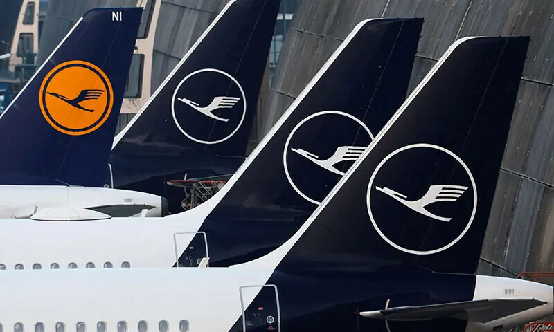 Lufthansa planes stand parked as Frankfurt airport is closed to passengers with planned departures due to a strike organised by Verdi union, in Frankfurt, Germany, on March 7, 2024. &mdash; Reuters/File