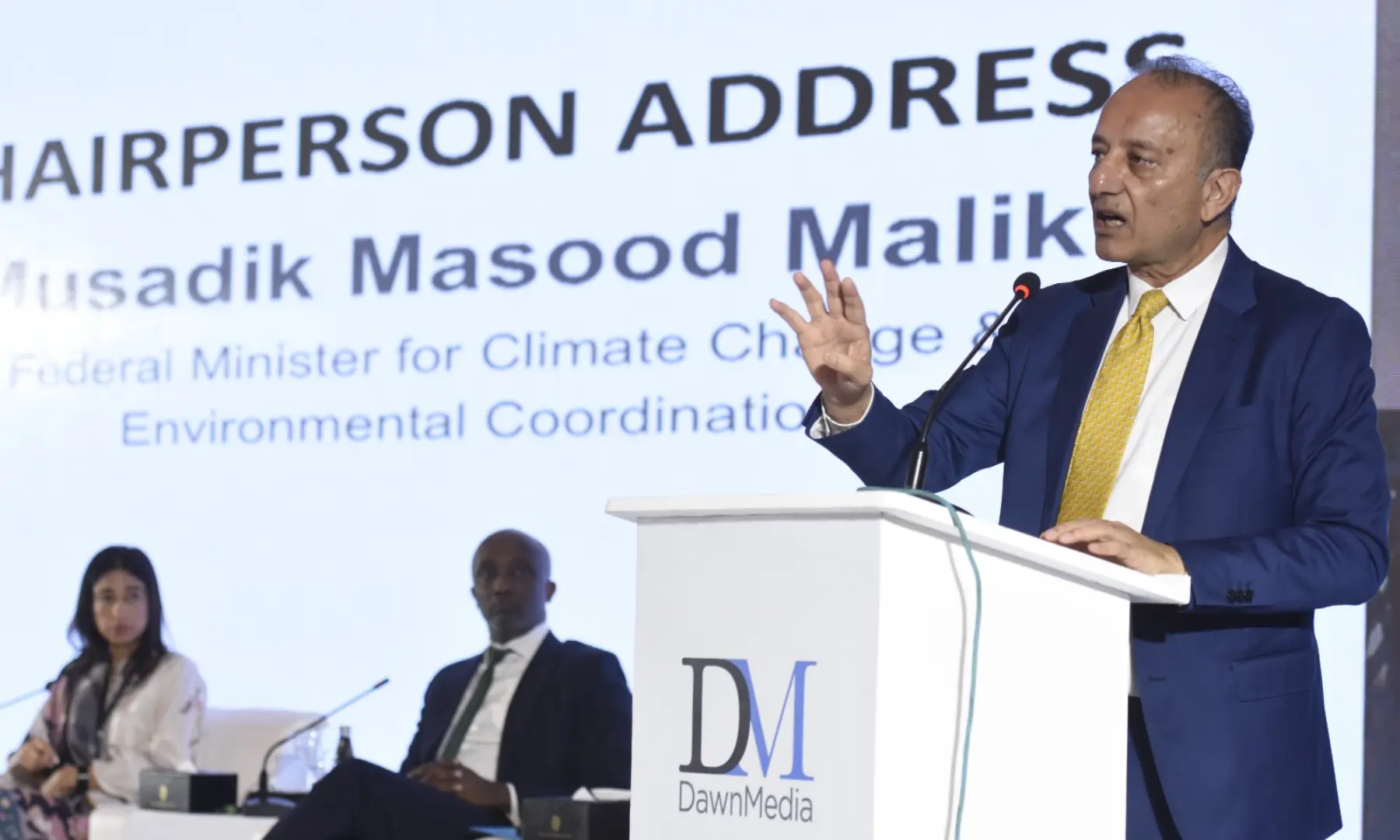Climate Change Minister Musadik Malik. &mdash; White Star/Tanveer Shahzad