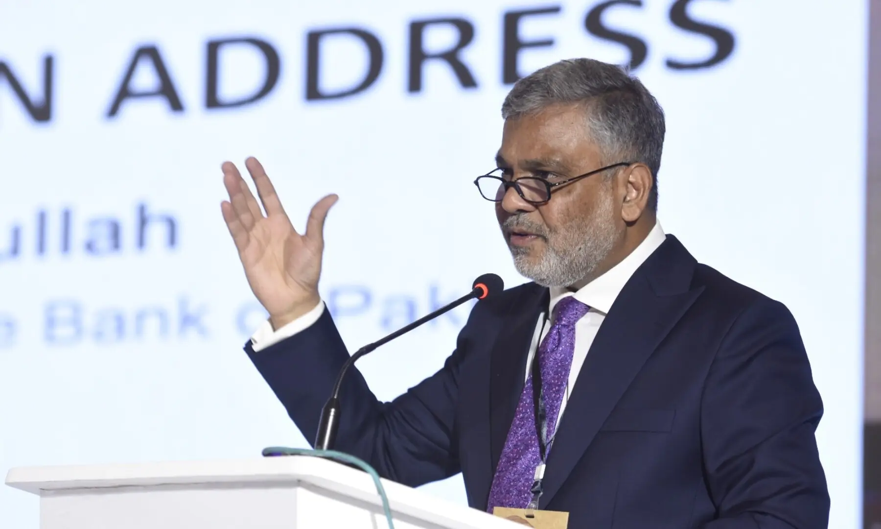 State Bank of Pakistan Deputy Governor Saleemullah addressing the conference. &mdash; White Star/Tanveer Shahzad