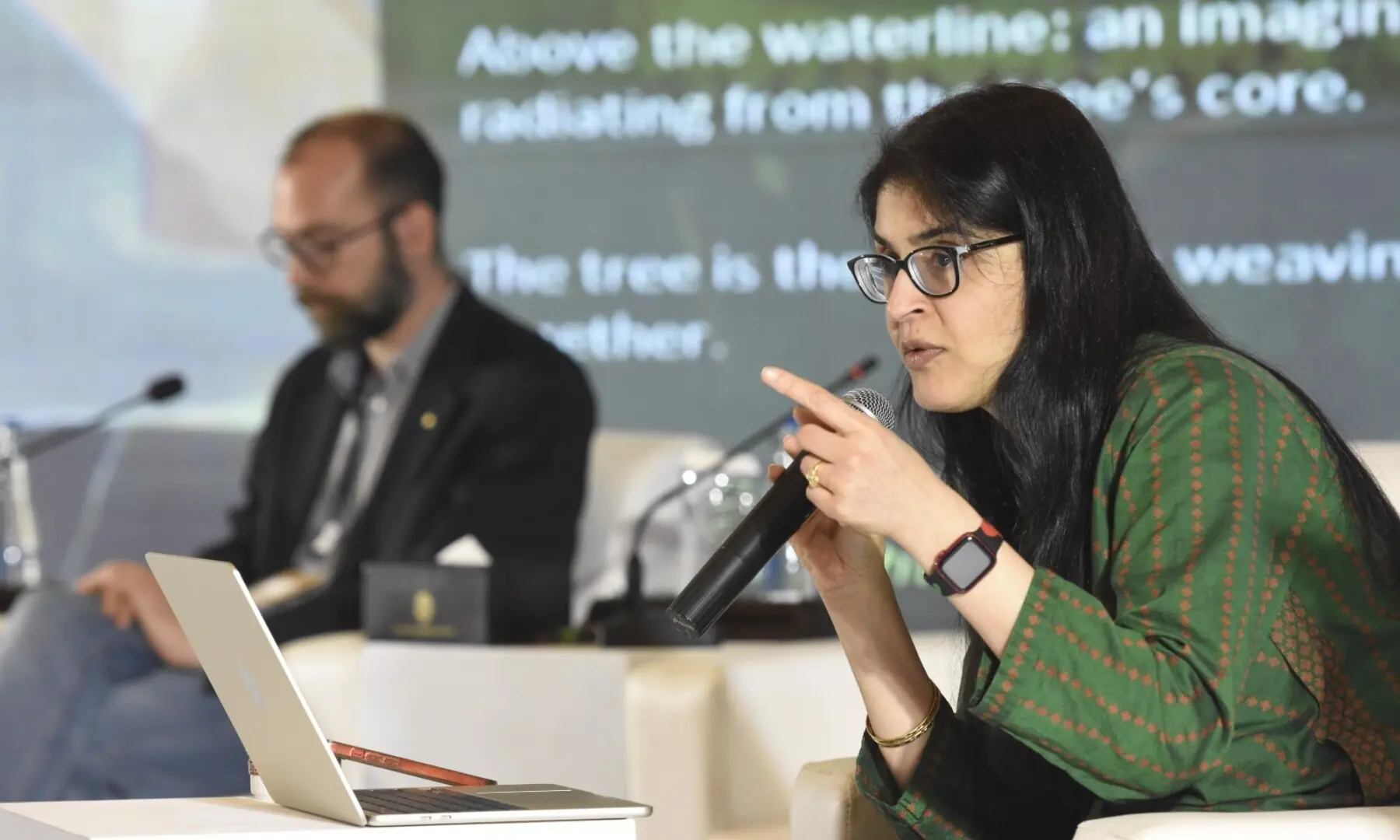 Dr Erum Sattar speaks at the Breathe Pakistan conference. &mdash; White Star/ Tanveer Shahzad