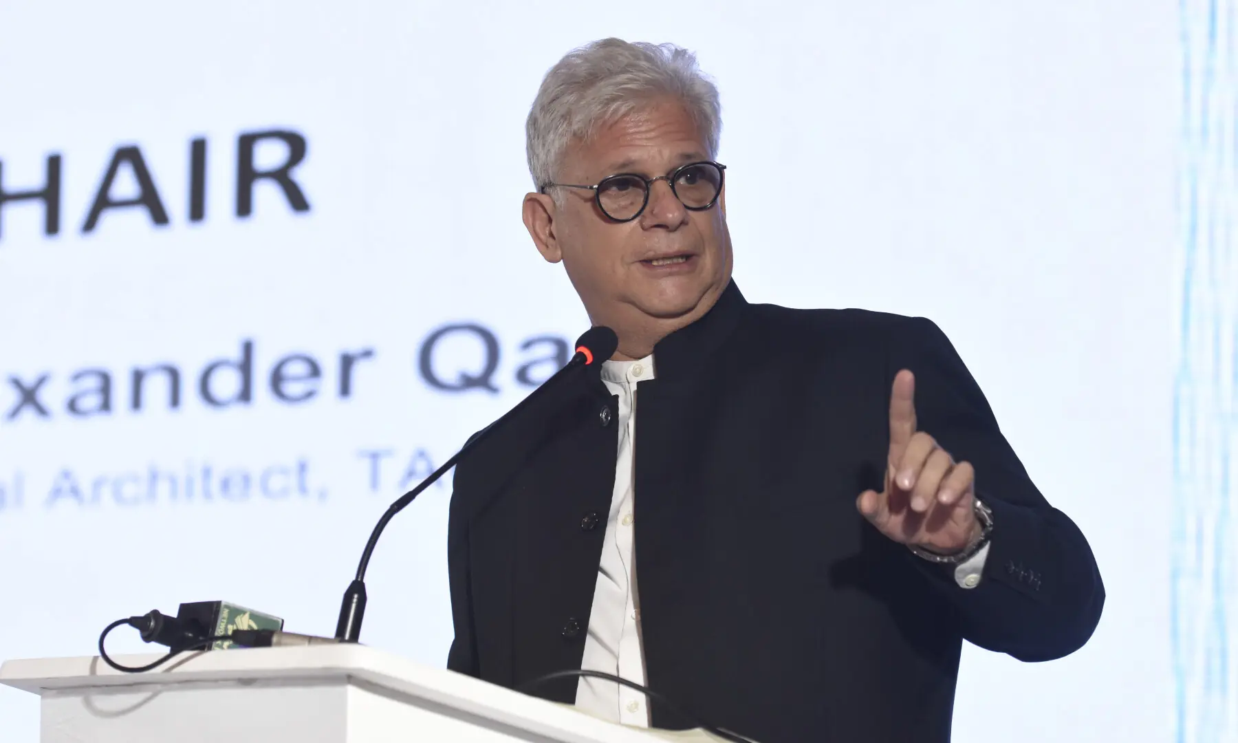  Environmentalist Tariq Alexander Qaiser speaks at Day 2 of Breathe Pakistan. &mdash; White Star/ Tanveer Shahzad 
