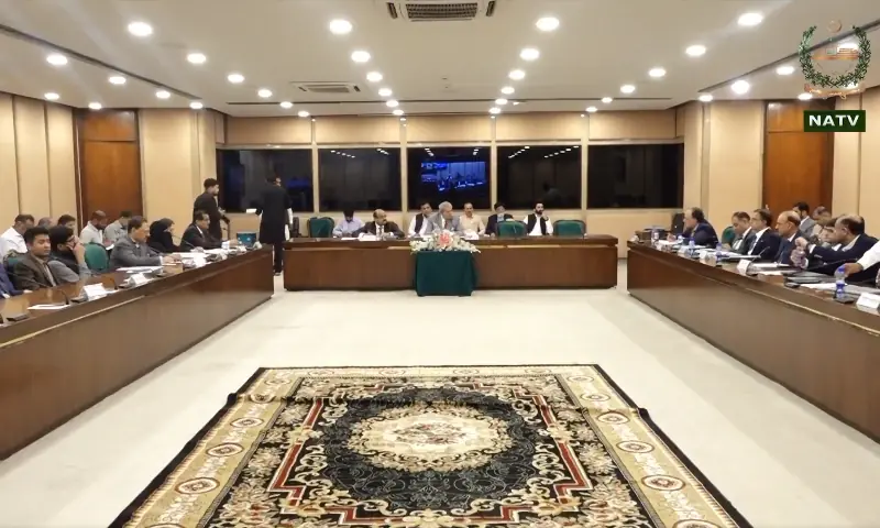 A meeting of the Standing Committee on Finance and Revenue chaired by Syed Naveed Qamar in Islamabad on May 7. &mdash; screengrab via NA_Committees/X