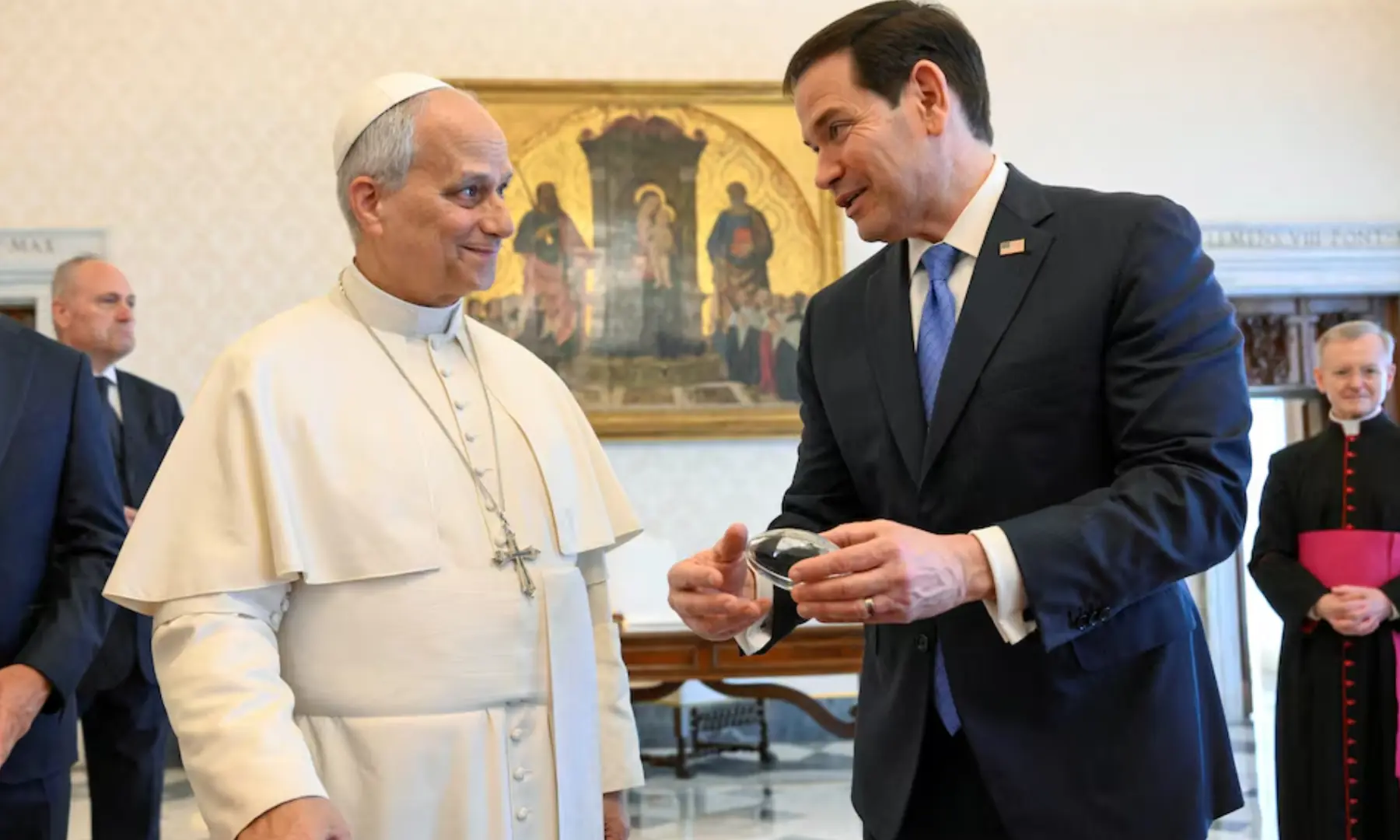 Pope Leo XIV meets US Secretary of State Marco Rubio at the Vatican on May 7, 2026. &mdash; Reuters/ File