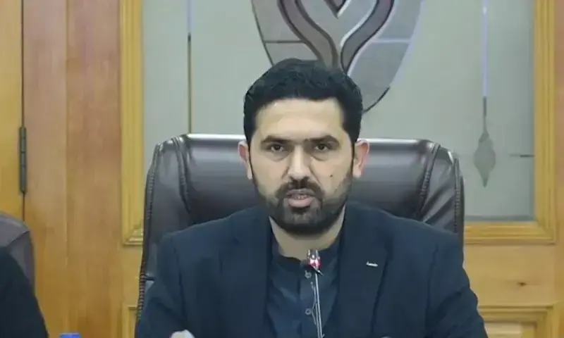 Khyber Pakhtunkhwa Chief Minister Sohail Afridi chairs a meeting of the provincial cabinet in Peshawar on Dec 19, 2025. &mdash; DawnNewsTV
