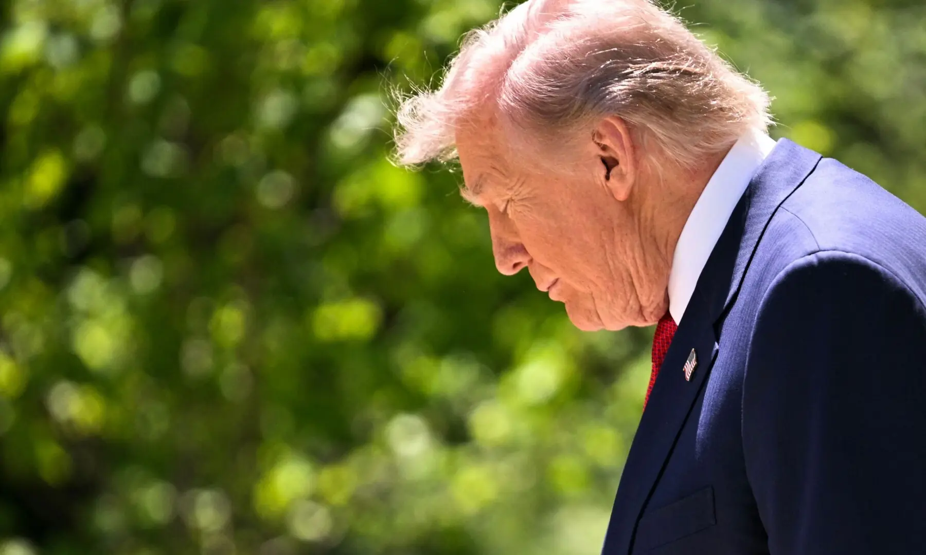 US President Donald Trump arrives during a Mother's Day luncheon in the Rose Garden of the White House in Washington, DC, on May 8, 2026. &mdash; AFP
