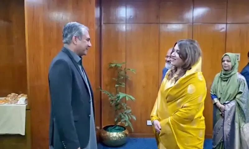 Interior Minister Mohsin Naqvi meets Bangladesh State Minister for Foreign Affairs Shama Obaid Islam on May 10 in Dhaka. — Screengrab from video via X/@MOIofficialGoP Interior Minister Mohsin Naqvi meets Bangladesh State Minister for Foreign Affairs Shama Obaid Islam on May 10 in Dhaka. — Screengrab from video via X/@MOIofficialGoP