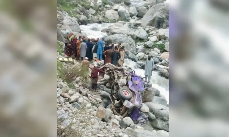 A tragic road accident in Neelum Valley claimed the lives of four people, including two women, and left two others injured on Sunday. &mdash; Photo by author