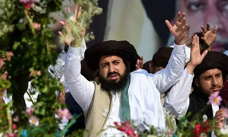 Tehreek-i-Labbaik Pakistan (TLP) chief Saad Rizvi waves to supporters during his father Khadim Hussain Rizvi's death anniversary in Lahore. — AFP/File Tehreek-i-Labbaik Pakistan (TLP) chief Saad Rizvi waves to supporters during his father Khadim Hussain Rizvi's death anniversary in Lahore. — AFP/File