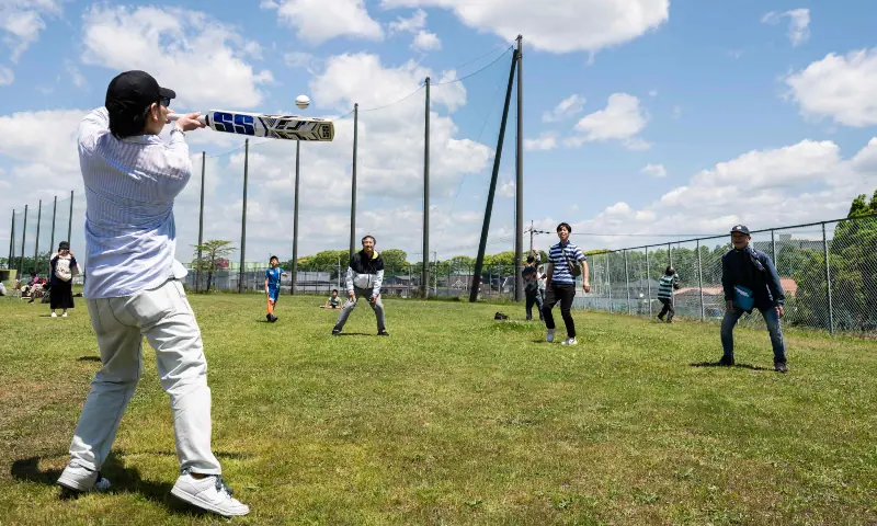 In this photo taken on May 9, 2026, a spectator hits a ball on the sidelines during a break in play during the ICC T20 World Cup East Asia-Pacific Qualifier match between Japan and Vanuatu at the Nisshin Cricket Ground at Korogi Sports Park in Nisshin, Aichi Prefecture. — AFP In this photo taken on May 9, 2026, a spectator hits a ball on the sidelines during a break in play during the ICC T20 World Cup East Asia-Pacific Qualifier match between Japan and Vanuatu at the Nisshin Cricket Ground at Korogi Sports Park in Nisshin, Aichi Prefecture. — AFP