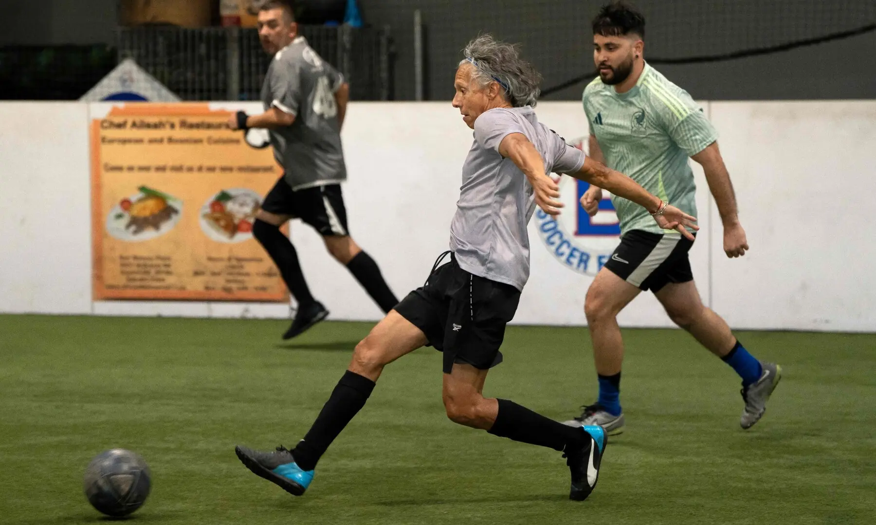 A men’s recreational football league plays at Maracana Indoor Sports Arena in Tucson, Arizona, the US on May 6, 2026. — AFP