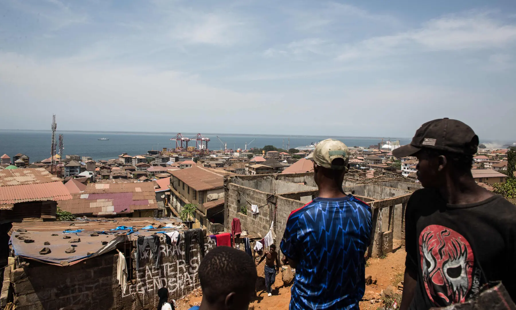 Residents look at the Freetown Terminal in Freetown, on March 27, 2026. — AFP