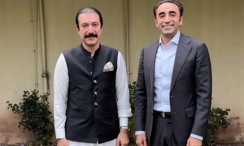 PPP Chairman Bilawal Bhutto Zardari and AJK Prime Minister Faisal Mumtaz Rathore pose for a photo after a meeting in Islamabad on May 14, 2026. &mdash; Photo courtesy PPP/Facebook
