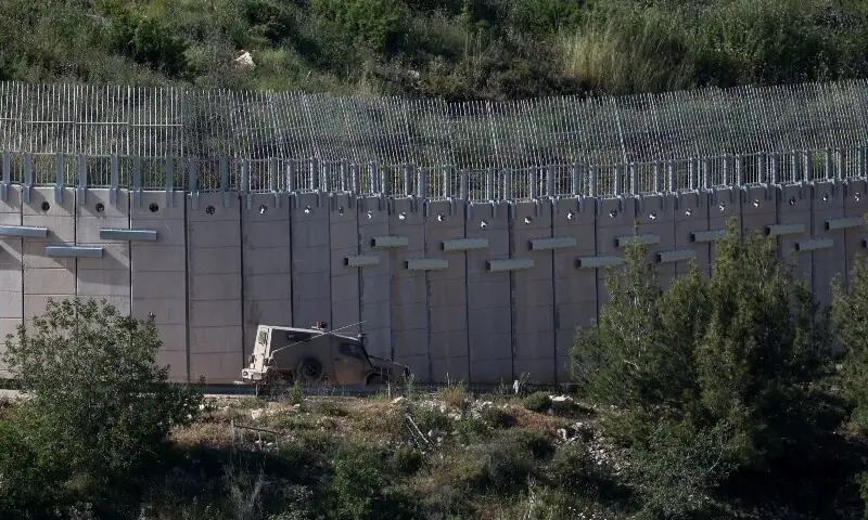 An Israeli military vehicle operates by the Israeli Lebanese border, in northern Israel, May 14, 2026. &mdash;Reuters