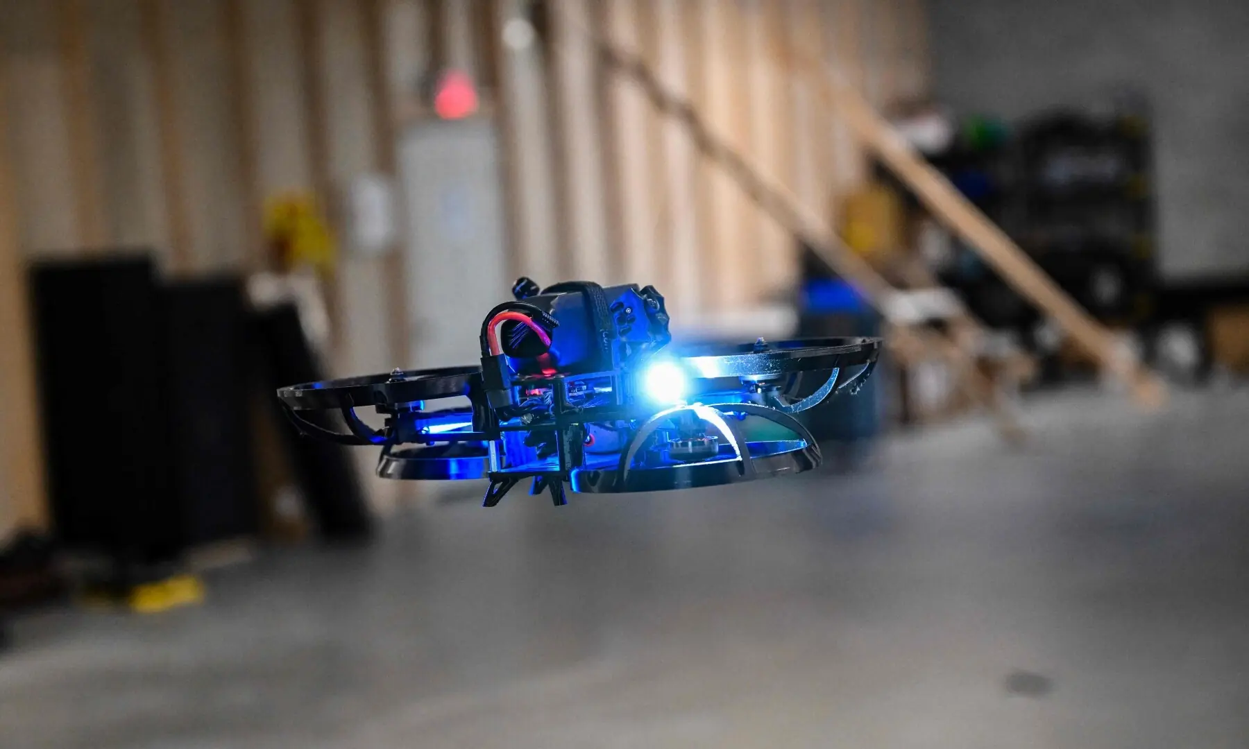 A drone is seen during a demonstration on how to neutralise a shooter at a school, at the headquarters of the startup &ldquo;Campus Guardian Angel,&rdquo; on May 8, 2026, in Austin, Texas. &mdash; AFP