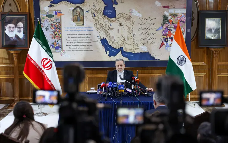 Iran’s Foreign Minister Abbas Araghchi holds a presser at the Iranian embassy in New Delhi.—Reuters Iran’s Foreign Minister Abbas Araghchi holds a presser at the Iranian embassy in New Delhi.—Reuters