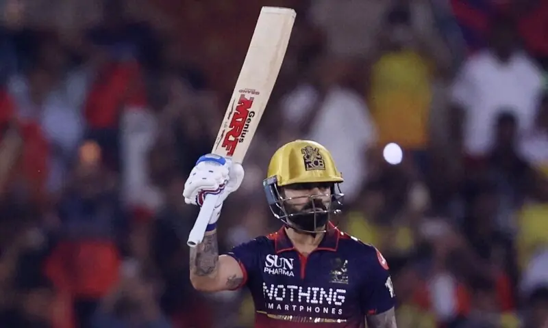 Royal Challengers Bengaluru's Virat Kohli celebrates after reaching his century on May 13, 2026. &mdash;Reuters/File