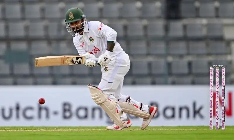 Bangladesh&rsquo;s Litton Das plays a shot during the first day of the second Test cricket match between Bangladesh and Pakistan at the Sylhet International Cricket Stadium in Sylhet on May 16, 2026. &mdash;Photo by Munir UZ ZAMAN / AFP