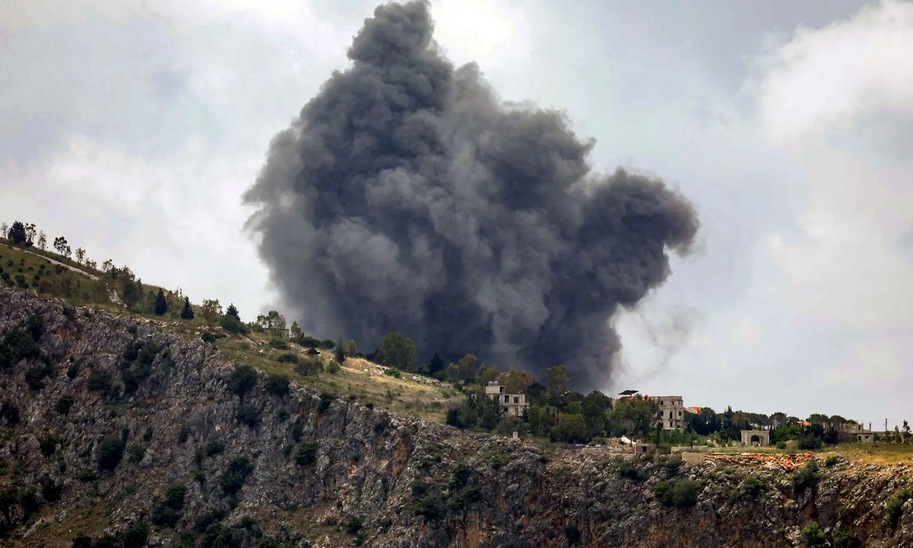 Smoke rises following Israeli bombardment on the village of Arnoun in southern Lebanon on May 16, 2026. &mdash; AFP