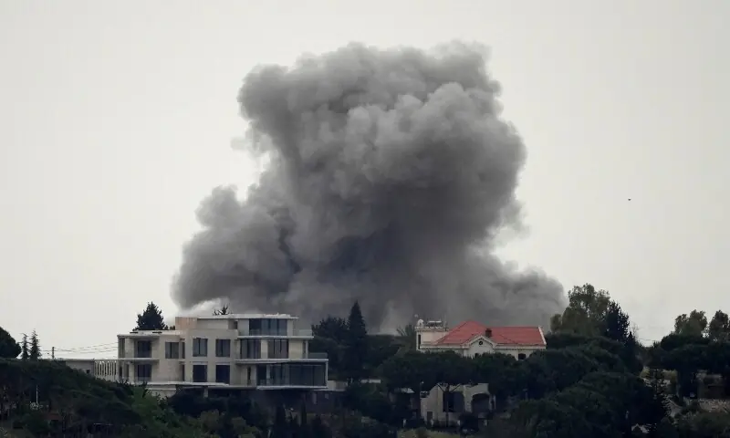 Smoke rises following an Israeli strike in Choukine, Lebanon May 18, 2026. &mdash;Reuters