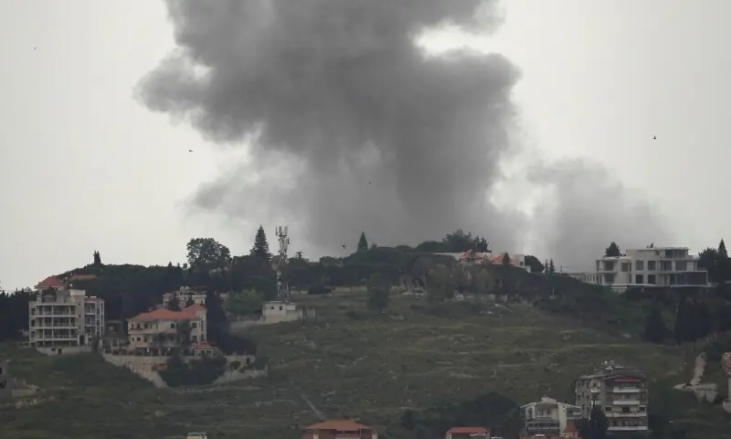 Smoke rises following an Israeli strike in Choukine, Lebanon May 18, 2026. &mdash;Reuters