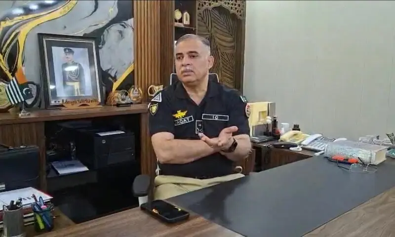 AJK's police chief retired captain Liaqat Ali Malik speaks to journalists in his office in Muzaffarabad on May 19, 2026. —photo provided by author AJK's police chief retired captain Liaqat Ali Malik speaks to journalists in his office in Muzaffarabad on May 19, 2026. —photo provided by author