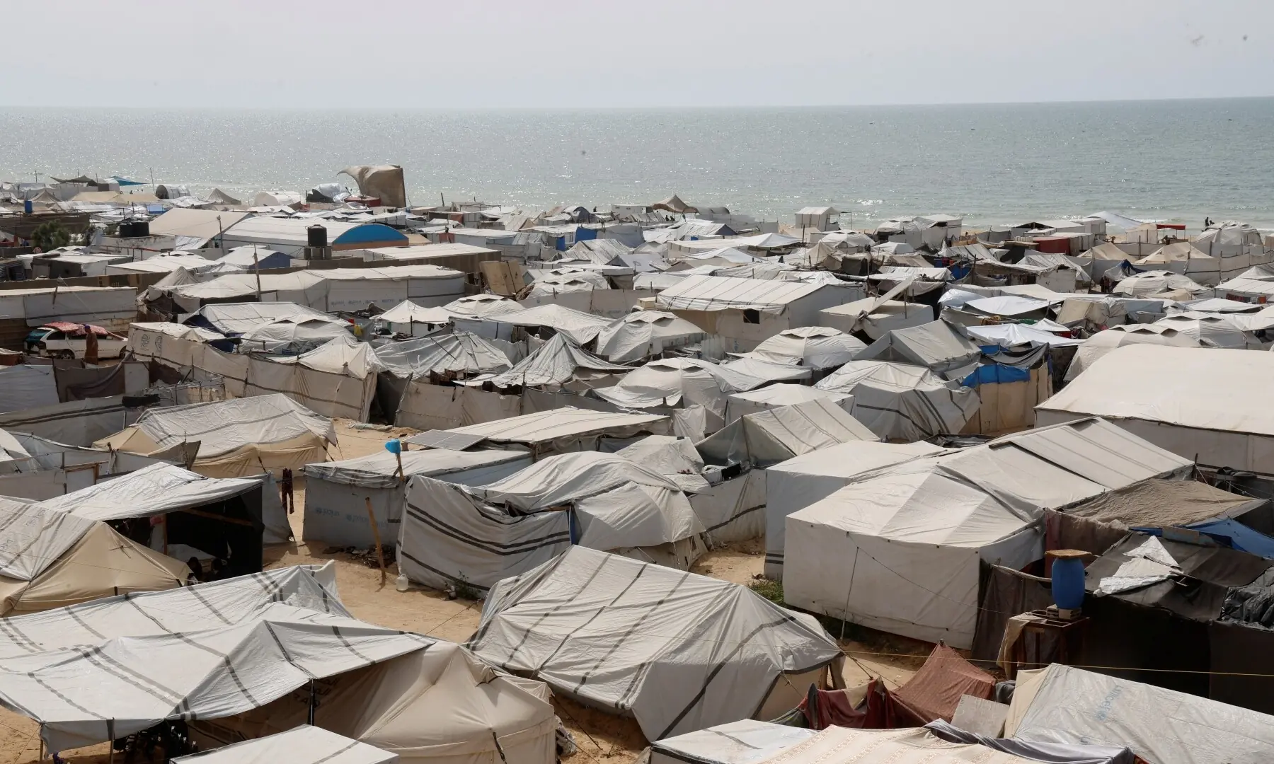 Tents where displaced Palestinians shelter at a camp in Khan Younis, southern Gaza Strip on May 18, 2026. &mdash;REUTERS