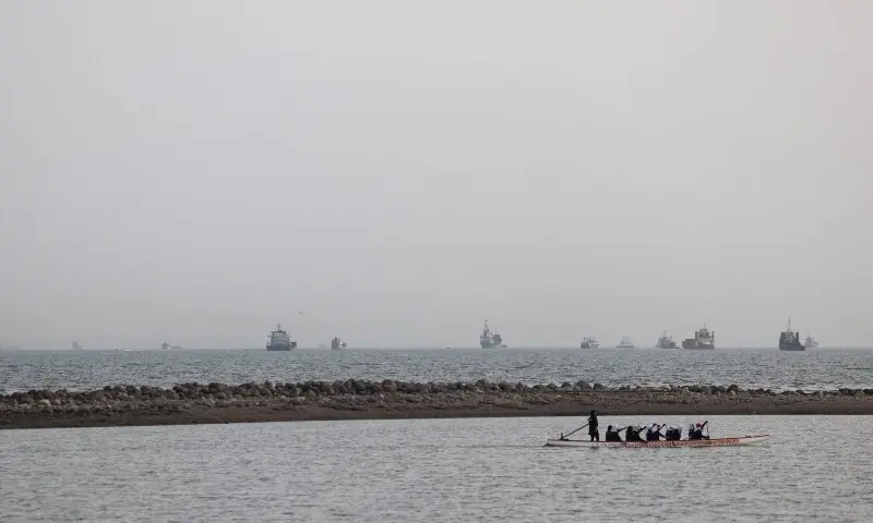 Vessels in the Strait of Hormuz are visible near the beach of Bandar Abbas, Iran on May 22, 2026. —Reuters Vessels in the Strait of Hormuz are visible near the beach of Bandar Abbas, Iran on May 22, 2026. —Reuters